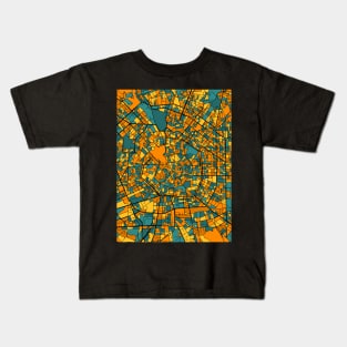 Milan Map Pattern in Orange & Teal Kids T-Shirt